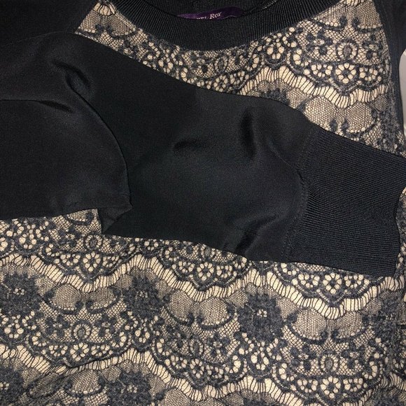 Rachel Roy NWT XS Lace Effect Sweater Blouse - Picture 7 of 7